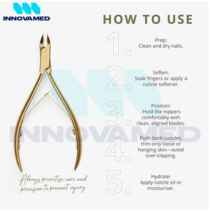 Buena Venta de uso personalizado para el cuidado personal Acero inoxidable de alta calidad Mejor proveedor Pinzas para cutículas duraderas Acabado dorado - Product Image 3