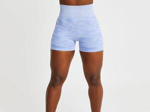 Shorts de yoga sans couture taille haute pour femmes, shorts de compression bleus pour l'entraînement, shorts de cycliste, vêtements de sport pour la salle de sport - Product Image 5