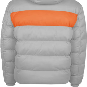 Veste à bulles à capuche régulière à point haut Veste bouffante de randonnée à manches longues en coton polyester de haute qualité pour hommes - Product Image 5