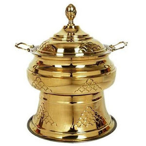 Servicio de catering de hotel de alta calidad Plato de frotamiento de metal inoxidable de diseñador vintage con buffet de soporte - Product Image 2