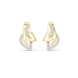 0.12 CT Lab Diamond Leaf <b>Earrings</b> for <b>Women</b> VVS-VS EF Clarity 18KT, 14KT, 10KT Gold & 925 <b>Silver</b> Rose, Yellow, White Gold - Product Image 2