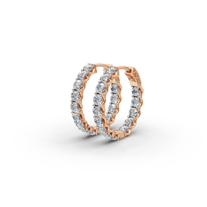 Boucles d'oreilles de luxe en or 18 carats avec diamants de laboratoire ronds, 28 pièces, 2,04 carats au total - Product Image 5
