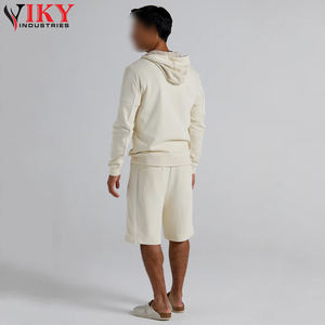 ชุดสตรีทแวร์ผู้ชายมีฮู้ดและกางเกงขาสั้นเอวสูงมีเชือกรูดสีต่างๆ - Product Image 4