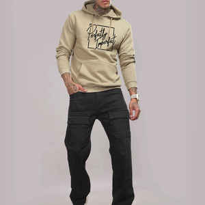 Sweat-shirt à capuche OEM pour homme 100% coton brodé personnalisé à épaules tombantes pour l'hiver - Product Image 4