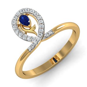 Anillo de latón con circonita azul, chapado en oro de 18k, diseño infinito, estilo bohemio, al por mayor, para mujer - Product Image 3