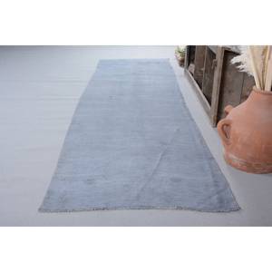 Tapis en laine gris moderne classique de 3.4x12,5 pieds Patchwork de style turc vintage de 4m Rectangle Design de couloir pour Teen Living Latex - Product Image 3