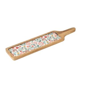 Bandeja de Madera para Aperitivos Kashmir Trails, Color Natural con Adhesivo, Hecha a Mano, Elegante y Decorativa para Hotel y Cafetería, Superventas - Product Image 1
