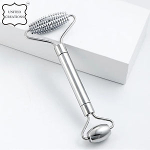 OEM Stainless Steel <b>Face</b> Roller Metal Roller Head <b>Massager</b> Textured Facial Roller <b>Massager</b> - Product Image 6