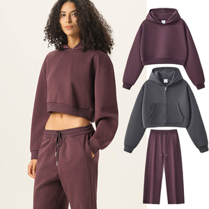 Trendy Activewear Womens Crop Top Hoodies Personalizado Womens Crop Top Hoodies Precio directo de fábrica - Product Image 6