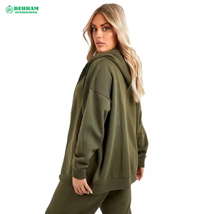 Sweats à capuche zippés Logo personnalisé sweats à capuche surdimensionnés pour femmes sweat à capuche zippé lourd pour femmes haut tendance - Product Image 2