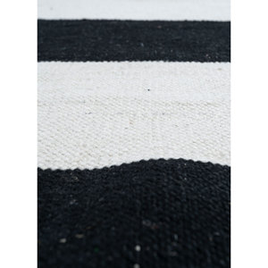 พรมขนสัตว์ทอลายแบนขนาดใหญ่ Alhambra สีเทาและลายทางสีดำ สำหรับบ้าน ห้องนอน ห้องนั่งเล่น และทางเดิน-DW-177 - Product Image 3