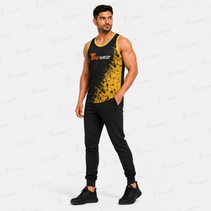 Wholesale <b>Mens</b> Sublimated Tank Top Custom Gym <b>Stringer</b> <b>Vest</b> Sportswear Manufacturer Quick Dry Workout Bodybuilding Running - Product Image 3