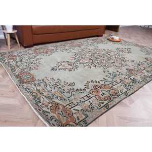 Turkish Vintage Large Rug 5.7x8.9 ft, <b>Brown</b> Moroccan Rug <b>Wool</b> - Product Image 1