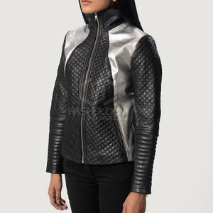 Veste en cuir PU grande taille pour femmes, teinte unie, respirante, légère, en tissu tricoté, de haute qualité, vente en gros - Product Image 5