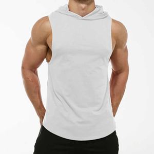 Hommes Workout Débardeurs à capuche Sports Bodybuilding Stringer Cap and Pocket Muscle T Shirt Hommes Sleeveless Gym Hoodies - Product Image 5