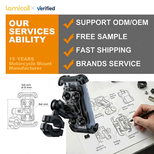 Lamicall BCSP05 Custom High Quality Aluminum Motorcycle Phone Holder <strong>Vibration</strong> Damper <strong>Anti</strong> <strong>Theft</strong> Mount Bracket Stand Promotion - Product Image 5