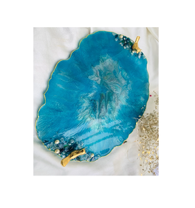Bandeja de Servir de Resina Hecha a Mano de Alta Calidad, Personalizable, para Decoración de Sala de Estar y Regalo de Inauguración de Casa - Product Image 5