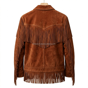 Real Soft Genuine Western Leather <b>Suede</b> Western <b>Jacket</b> With Fringes Winter Wear <b>Jacket</b> Heated Lining - Product Image 6