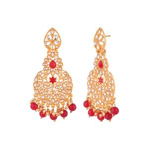 อินเดียชุบทองผู้ผลิตเครื่องประดับคริสตัล Kundan False Pearl ต่างหูแต่งงานขนาดใหญ่อินเดียผู้ค้าส่งชุดเครื่องประดับสําหรับสตรี - Product Image 5