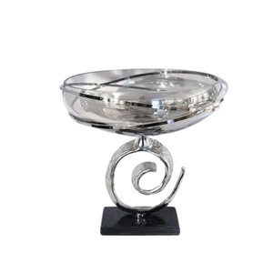 Bol de service en verre au design moderne avec combinaison de métal pour décor de table d'hôtel/de restaurant à domicile pendant le Ramadan Diwali - Product Image 6