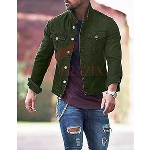 Custom Made Winter Breathable Eco-Friendly 100% Cotton Boxy Jeans <b>Jacket</b> for <b>Men</b> with Front Logo <b>Long</b> Sleeves Best Selling - Product Image 3