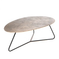 Table basse moderne ovale en aluminium et fer forgé, faite à la main, SL21155 Sarte Living pour salon et chambre à coucher