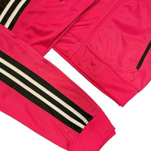Vente en gros Ensemble de survêtements d'athlétisme pour femmes Veste à fermeture éclair à rayures & Joggers Sporty Two Piece Outfit pour Gym & Casual Fournisseur OEM ODM - Product Image 5
