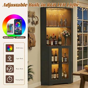 <span class=keywords><strong>Vitrine</strong></span> d'<span class=keywords><strong>angle</strong></span> moderne avec éclairage LED, portes en verre, meuble de rangement pour vin, <span class=keywords><strong>vitrine</strong></span> pour salon DR533 - Product Image 5
