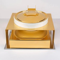 Restaurant Hotel liefert Edelstahl Steal Food Display Square Erstaunliches Catering Chafing Dish Buffet