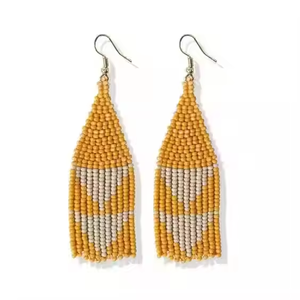 Nouveau Style perles de rocaille boucles d'oreilles goutte pour les femmes fabriqués à la main entièrement personnaliser perlé brodé bijoux mode par MD artisanat - Product Image 3