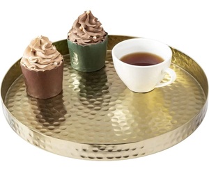 Bandeja de Metal para decoración de mesa de alta calidad, bandeja de Catering de forma redonda para restaurante de Hotel, bandeja de servicio de alta calidad - Product Image 3