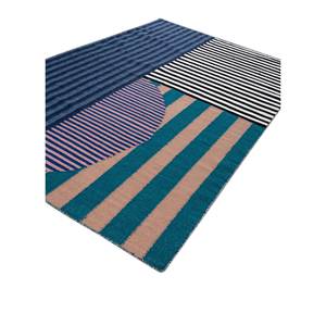 Alfombra de Lana Tejida Plana Azul Checker ADWL-13220, Alfombra Rectangular de Algodón Orgánico y Yute Hecha a Mano para Uso Doméstico, 9x12, para Pasillo - Product Image 2