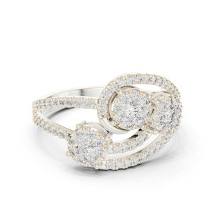 Anillo de Oro Blanco de 14K con Diamante Cultivado en Laboratorio para Mujer |   Compromiso y Boda |   Ropa de Oficina de Lujo en Oro Certificado por IGI |   Nuevo Cultivo - Product Image 1