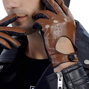 Gants de conduite d'hiver en cuir souple - Antidérapants, légers, confortables, avec sangle de poignet réglable pour une sécurité accrue au volant - Product Image 2