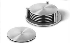 Premium Quality Stainless Steel Round <b>Coasters</b> Silver Metal Cup <b>Coasters</b> Set Custom Logo Stunning Cool <b>Coaster</b> Cups Mats Decors - Product Image 5