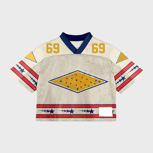 Vente en gros personnalisé de haute qualité OEM ODM Streetwear Style Hommes Football Américain Maillot Style Vintage Surdimensionné Séchage Rapide - Product Image 5