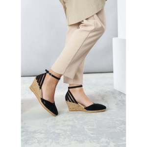 Lastret camoscio Espadrille zeppe comode sandali con elegante Design a zeppa - Product Image 3