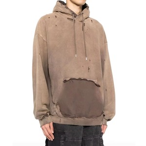 Últimos diseños personalizados de proveedores pakistaníes: Sudaderas casuales de otoño con lavado ácido, de algodón y forro polar, con bolsillo, impermeables para hombre. - Product Image 3