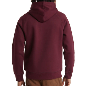 Men's 100% Cotton <b>Maroon</b> Solid Color Zipper Hoodie with Custom Logo Print for Winter - Product Image 5