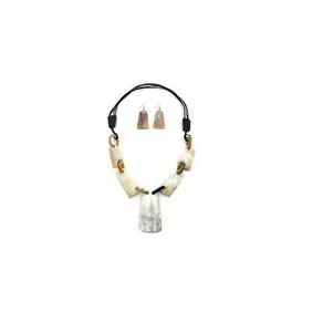 Indian Manufacturer Fashion Jewelry Necklace With Earring New Design Jewelry For Women Best Quality Natural Horn Color
