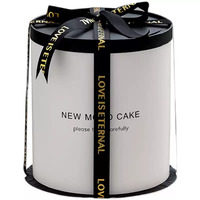 Boîte à gâteau pliable personnalisée en carton rigide écologique avec ruban, emballage de luxe pour les boulangeries haut de gamme et les marques de cadeaux