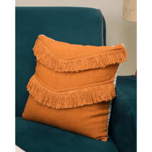 Luxury Geometric Orange Frill Pillow <b>Cover</b> Cotton <b>Cushion</b> <b>Cover</b> for Hotel Bedroom Home Interior Decor - Product Image 2