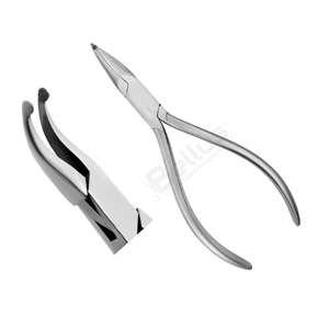 Alicates de corona de acero inoxidable, rectos y curvos, Instrumentos dentales de 14cm con punta dentada de alta precisión para ortodoncia - Product Image 2
