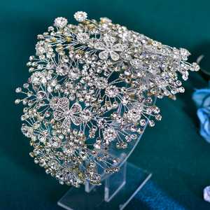 Bridella BHP240-S <b>Silver</b> Rhinestone <b>Headband</b> with Comfortable Fit for Weddings & Formal Events - Product Image 4