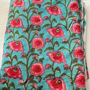 ชุดเดรสผ้าฝ้ายออร์แกนิคสำหรับฤดูร้อนงานถักไหมพรมพิมพ์ลายดอกไม้งานหัตถกรรมแบบหลวม - Product Image 1