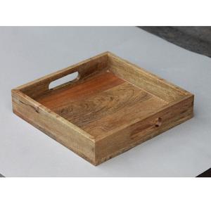 Offre spéciale Conception personnalisée Logo imprimé carré Plateau de service en bois fait à la main en gros par le fabricant - Product Image 3