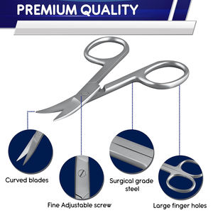 Ciseaux à ongles à lame courbée de qualité supérieure, utilisations multiples, acier inoxydable, ciseaux chirurgicaux pour pédicure, podologie - Product Image 5
