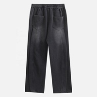 Pantalones deportivos de algodón negros para hombre con estampado de telaraña blanca, cintura elástica con cordón, pantalones informales estilo otoño