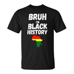 T-shirt à manches courtes pour garçons, col rond, en coton, design éducatif, sur le thème de la conscience du patrimoine afro-américain - Product Image 2