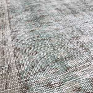 พรมวินเทจขนาด 4x7 ฟุต, พรมตุรกี, พรมลายดอกไม้สีเทา-น้ำเงิน - Product Image 5